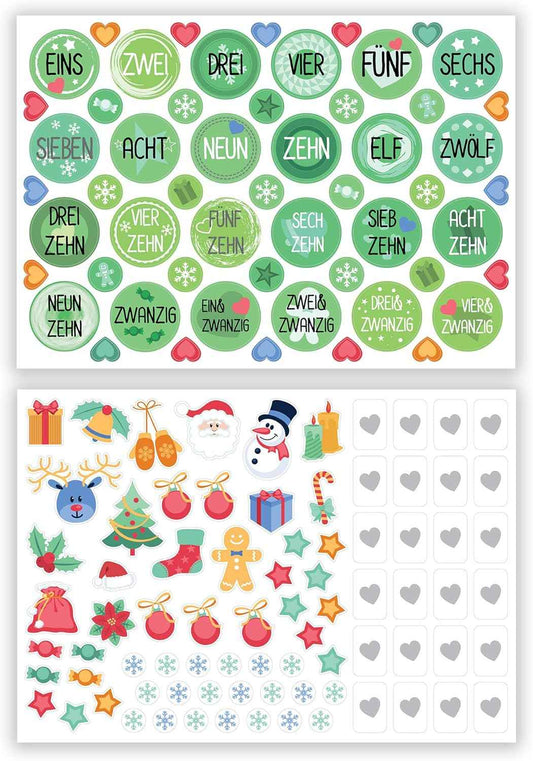 DIY Adventskalender zum Befüllen 25 Kraftpapiertüten + Zahlen & Sticker