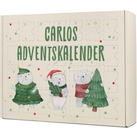 Personalisierter DIY Adventskalender mit Eisbären Design zum selbst Befüllen