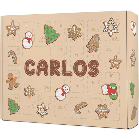 Personalisierter DIY Adventskalender mit Lebkuchen Design zum selbst Befüllen