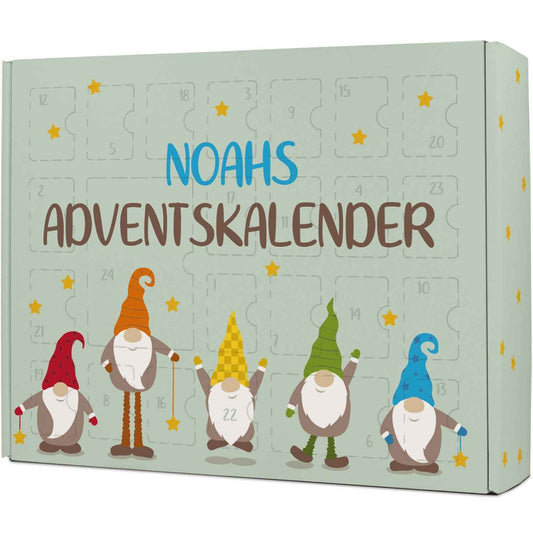 Personalisierter DIY Adventskalender mit Wichtel Design zum selbst Befüllen
