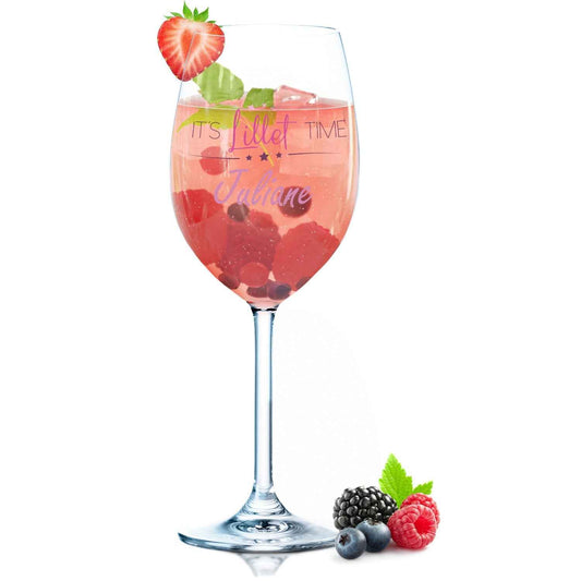Leonardo Weinglas mit UV-Druck - "It's Lillet Time V2" mit Wunschname
