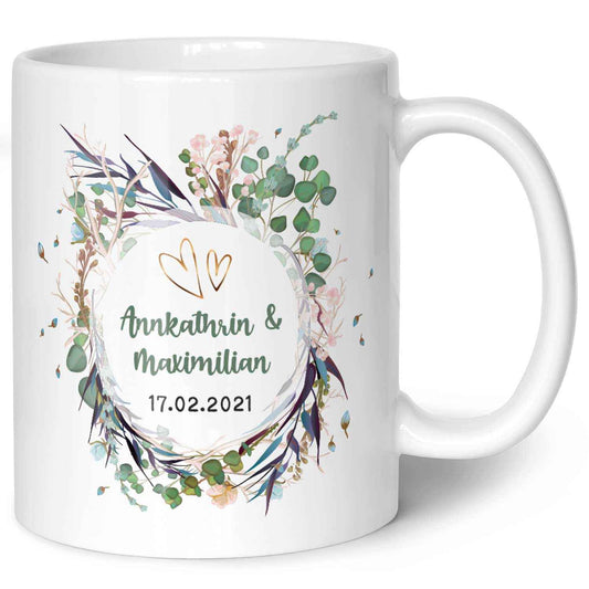 Bedruckte Tasse mit Motiv "Flower Wedding"