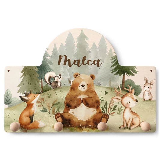 Personalisierte Garderobe fürs Kinderzimmer - Wald