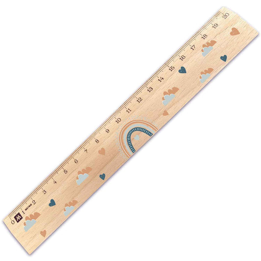 Lineal zur Einschulung im Regenbogen Design für Kinder aus Holz
