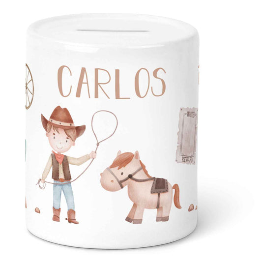 Spardose aus Keramik - Cowboy