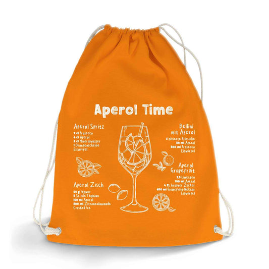 Farbiger Turnbeutel mit DTF-Druck - Aperol Rezepte