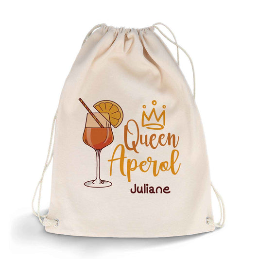 Bedruckter Turnbeutel im Queen Aperol Design