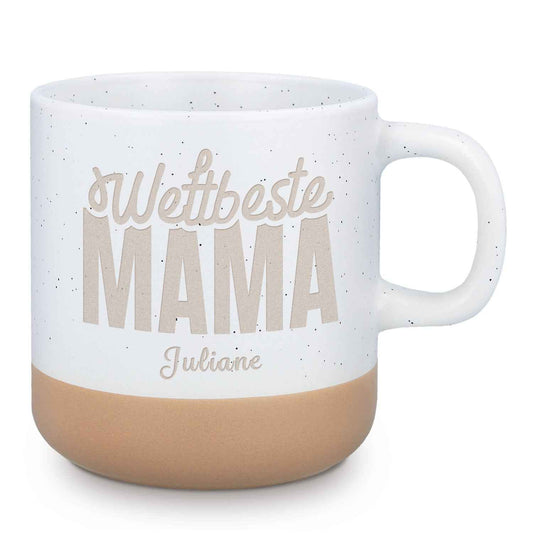 Gravierte Steingut Tasse - Weltbeste Mama