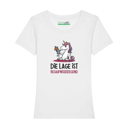 Bedrucktes T-Shirt für Damen - Die Lage ist besaufniserregend