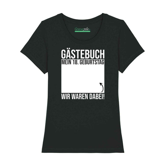 Bedrucktes T-Shirt für Damen - Gästebuch