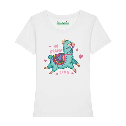 Bedrucktes T-Shirt für Damen - No drama Lama