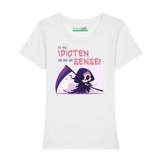 Bedrucktes T-Shirt für Damen - So viele Idioten
