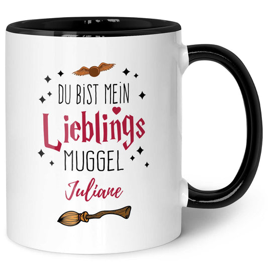 Bedruckte Tasse mit Spruch - Du bist mein Lieblingsmuggel mit Namen