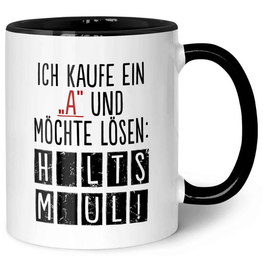 Bedruckte Tasse mit Spruch - Ich kaufe ein A