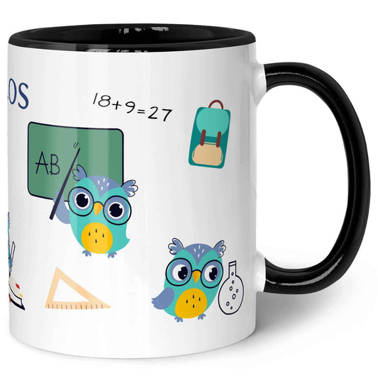 Bedruckte Tasse mit Motiv - Schuleule
