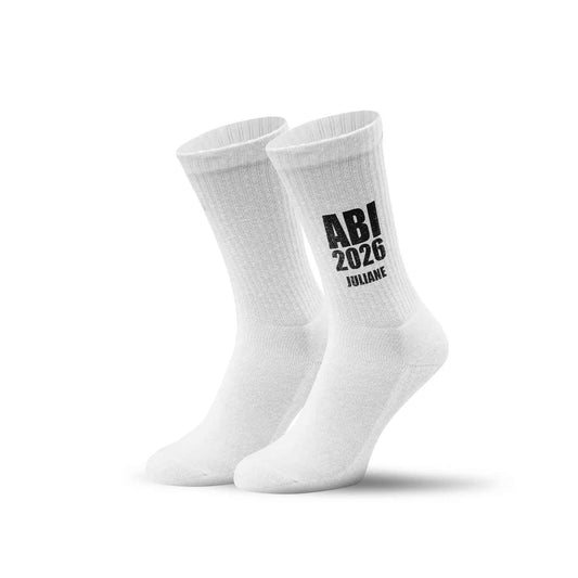Tennissocken - Abi Jahr - personalisiert mit Namen & Jahr