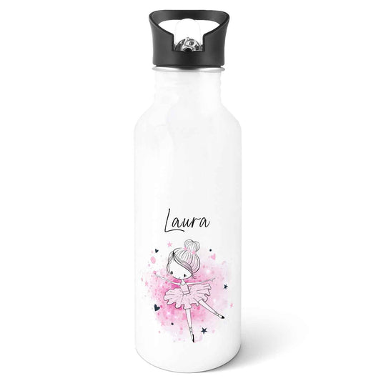 Bedruckte Trinkflasche aus Edelstahl - Ballerina