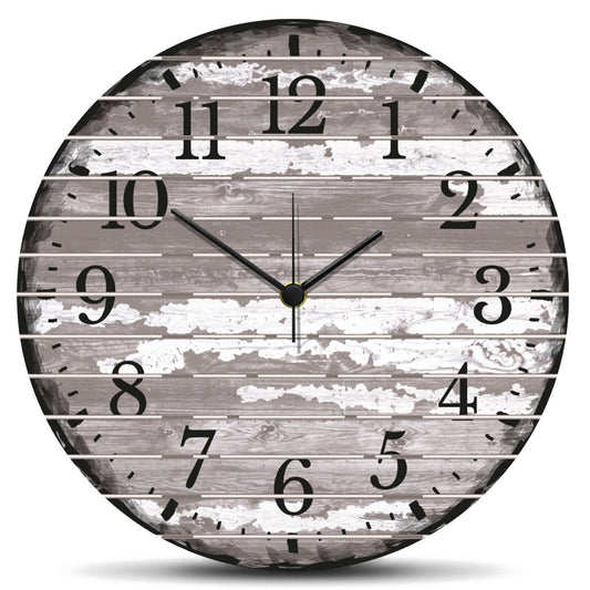 Wanduhr aus Holz Vintage Gray - mit UV Druck