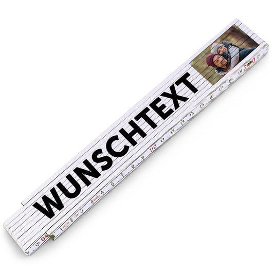 Zollstock 2 Meter mit UV Druck - Wunschtext - Personalisiert mit eigenem Text und Foto