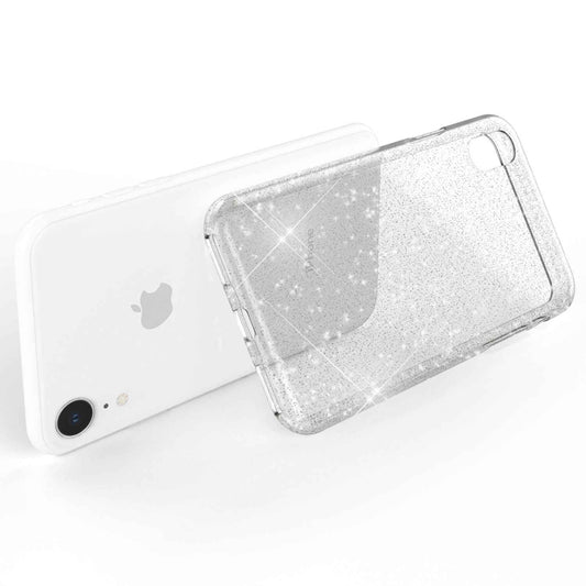 NALIA Glitzerhülle für iPhone XR – Funkelndes Silikon Case – DAZZLIN (Transparent & Stoßfest) – Marke aus Berlin