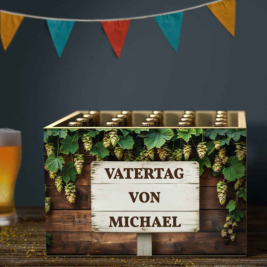 DIY Bierkasten Banderole mit 24 Deckelaufklebern - Vatertag