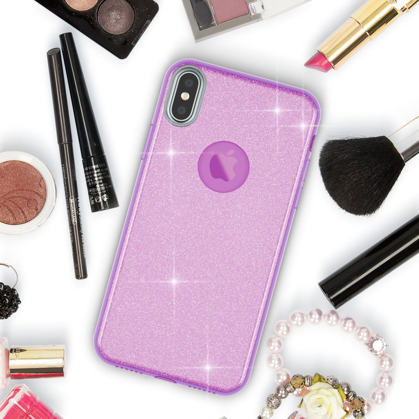 NALIA Glitzerhülle für iPhone XS Max – Funkelnder Glitzer-Look & Grip – SHINEPOP (Silikon Case) – Marke aus Berlin