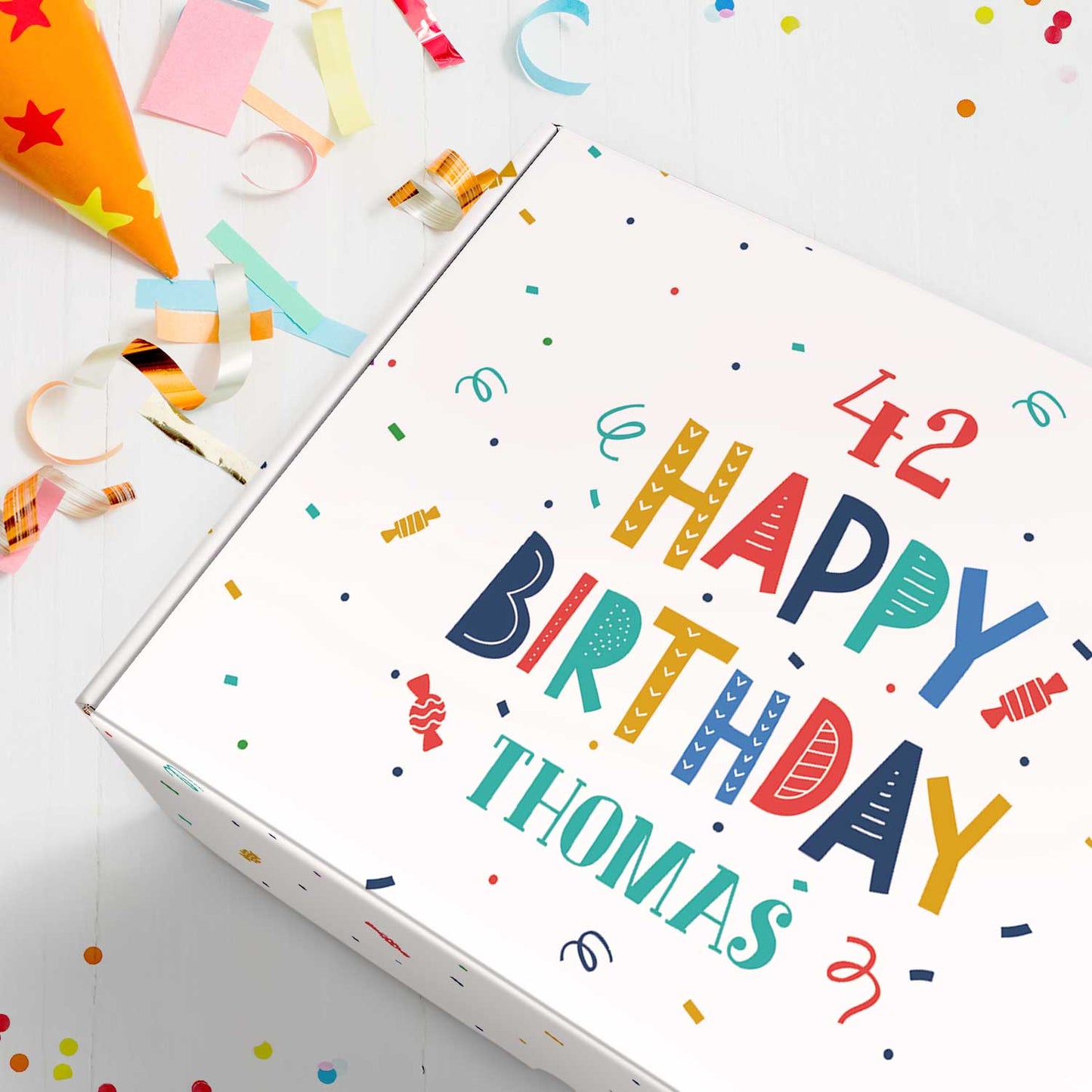 Personalisierte DIY Geschenkbox - Konfetti mit Wunschtext