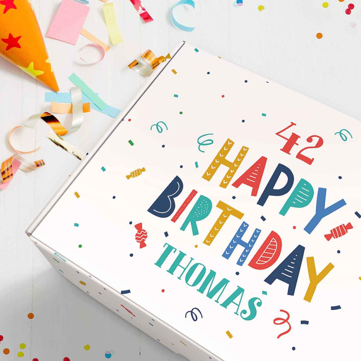 Personalisierte DIY Geschenkbox - Konfetti mit Wunschtext
