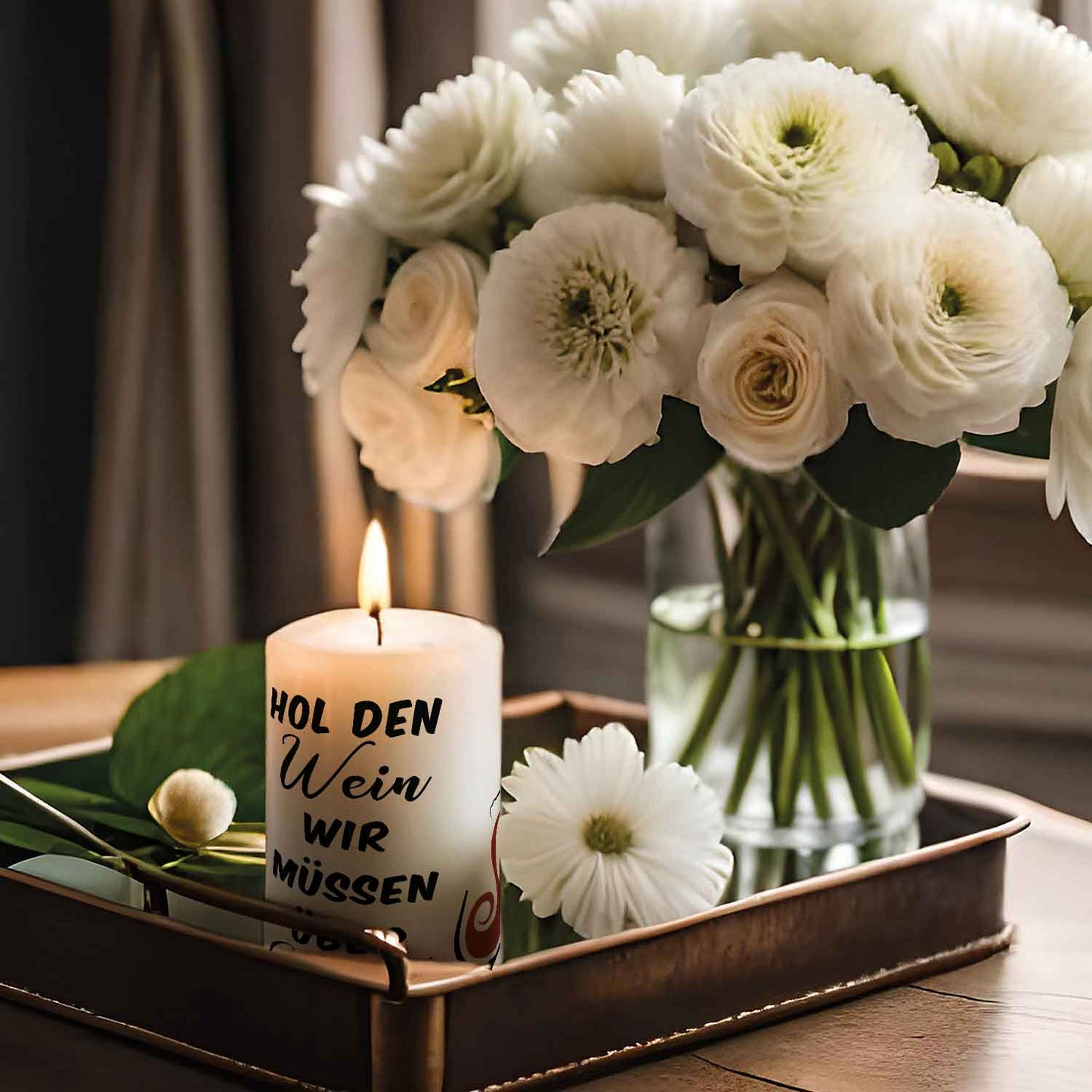 Kleine Kerze "Hol den Wein"