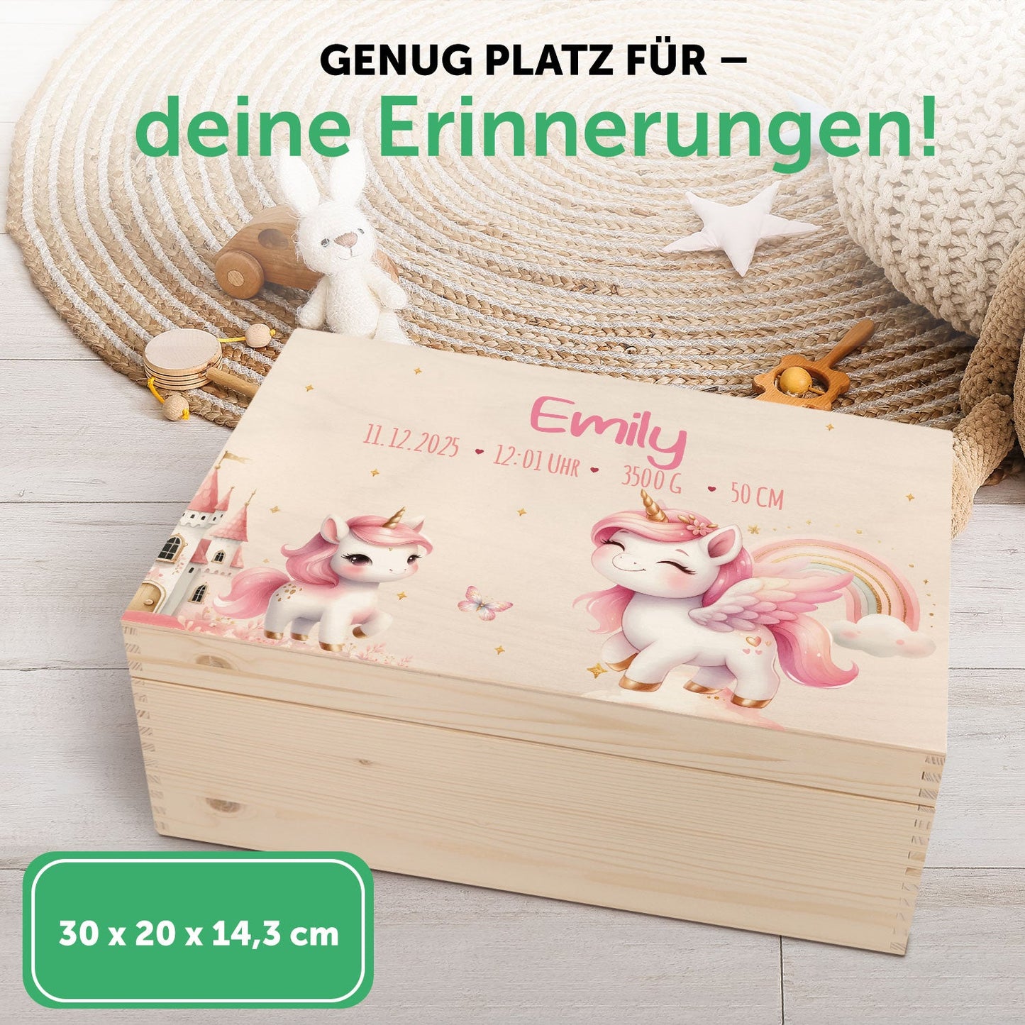 Erinnerungskiste für Kinder mit UV-Druck - Pegasus