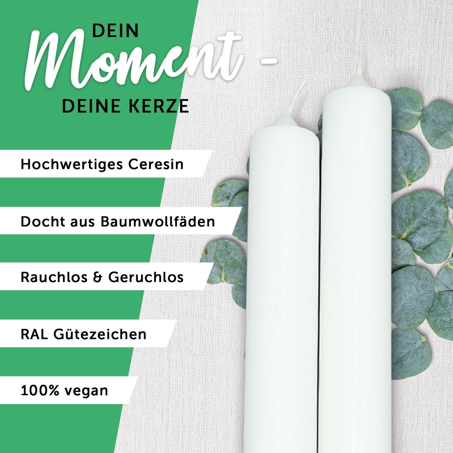 Stabkerze "Kreuz Symbole"- Kommunion Kerze mit Namen & Datum