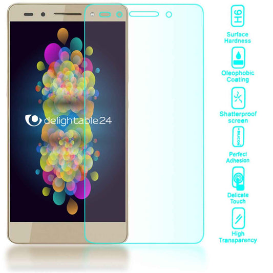 NALIA Schutzglas kompatibel mit Huawei Honor 7, Full-Cover Displayschutz Handy-Folie, 9H Härte Glas-Schutzfolie Bildschirm-Abdeckung Schutz-Film Phone HD Screen Protector Tempered Glass - Transparent
