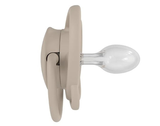 NIP Spar-Set Silikon Schnuller Butterfly 4er Pack, Größe 1 (0-6 Monate) beige/blau/grün, Extra flaches und weiches Saugteil aus Silikon, Kiefergerecht und Stillfreundlich, ab Geburt