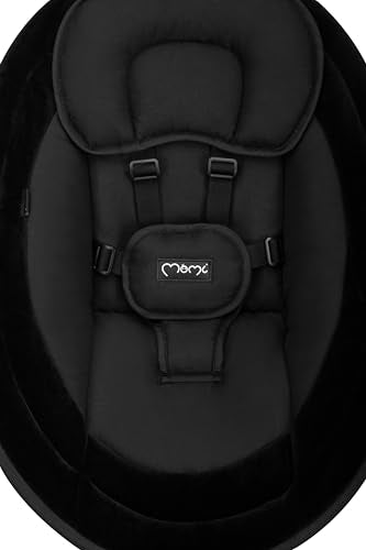 MoMi KENANI baby bouncer for children up to 9 kg, foldable, with remote control & Bluetooth for connecting to a smartphone, battery or power connection, with 5-point safety belt, sun protection, insect net