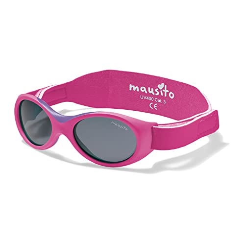Mausito BABY Sonnenbrille 0-18 Monate Mädchen I VERGLEICHSSIEGER Sonnenbrille Baby 100% UV-Schutz I BIEGSAM & verstellbares Band I Schadstofffrei I Europäisches Design für Kinder gemacht