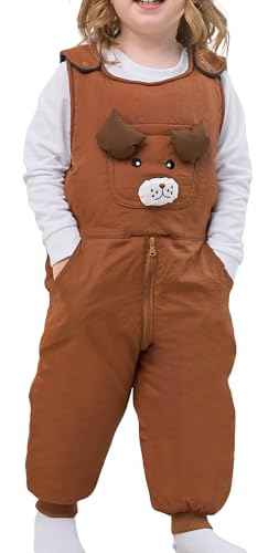 FEOYA Baby snowsuit winter stitch girls winter jacket fleece cute. Children's clothing sleeveless fashion boys romper lined round neck collar warm with zip black 9 months - 4 years
