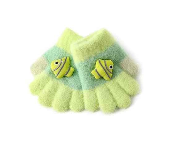 Children's Warm Winter Gloves / Mittens with Plush Lining, Cute Ski Gloves, 3 - 8 Years Old, for Skiing / Snowboarding / Playing / Running