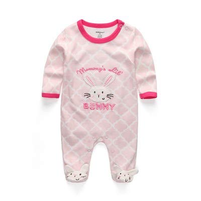 Kiddiezoom Unisex Baby Boys Girls Sleepsuit Pajamas Cotton Overalls Rompers, 3 Pack