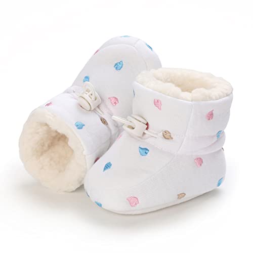 Tolaler Baby Newborn Fleece Booties Unisex, Thickened Lining, Warm Baby Winter Shoes, Adjustable Non-Slip with Soft Sole, Baby Booties/Everyday Wear (0–18 Months)