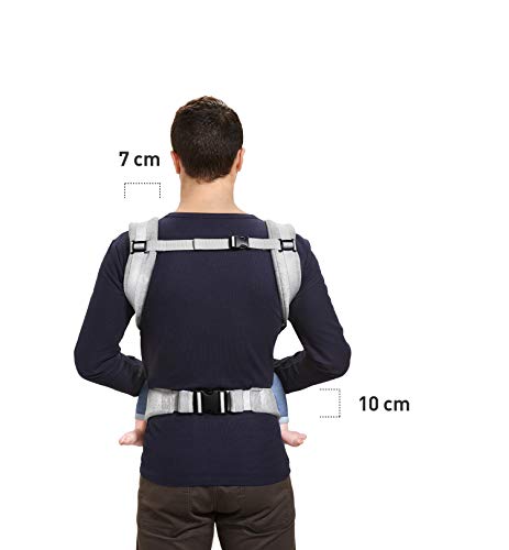 Kinderkraft Babytrage MILO, Rückentrage, Bauchtrage für Säuglinge und Kleinkinder, Baby Carrier, Kindertrage, Ergonomisch, aus Baumwolle, Leichte Konstruktion, ab 3 Monate bis 20 kg, Grau