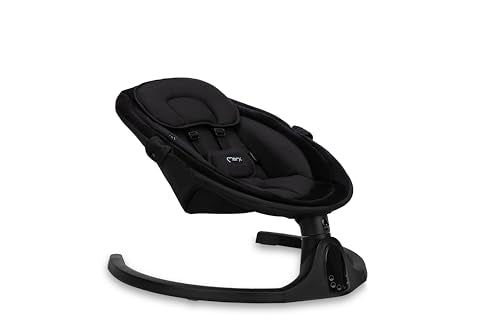MoMi KENANI baby bouncer for children up to 9 kg, foldable, with remote control & Bluetooth for connecting to a smartphone, battery or power connection, with 5-point safety belt, sun protection, insect net