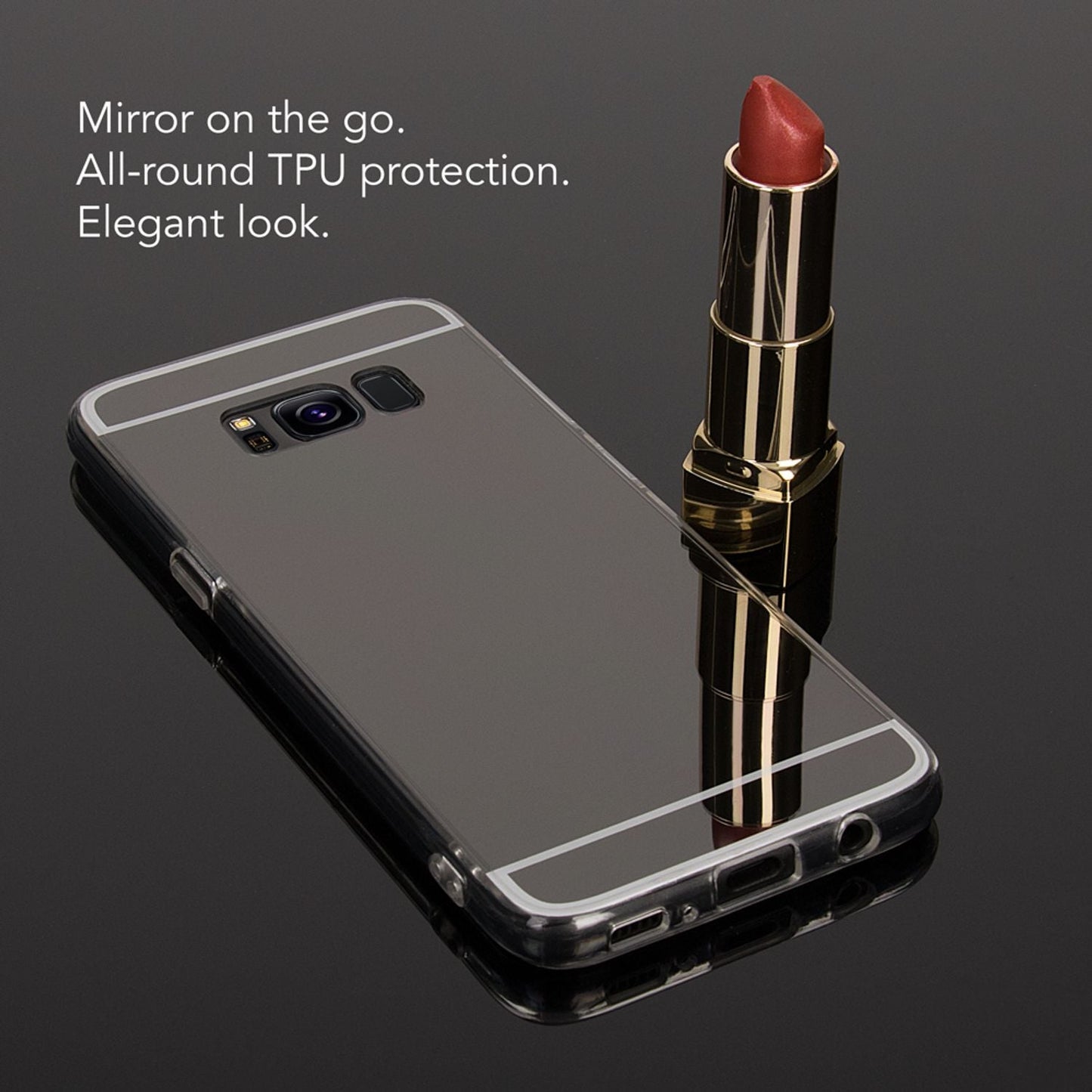 NALIA Spiegel Hülle kompatibel mit Samsung Galaxy S8, Ultra-Slim Mirror Case TPU Silikon Handyhülle, Dünne Schutzhülle Back-Cover verspiegelt, Handy-Tasche Bumper Smart-Phone Etui