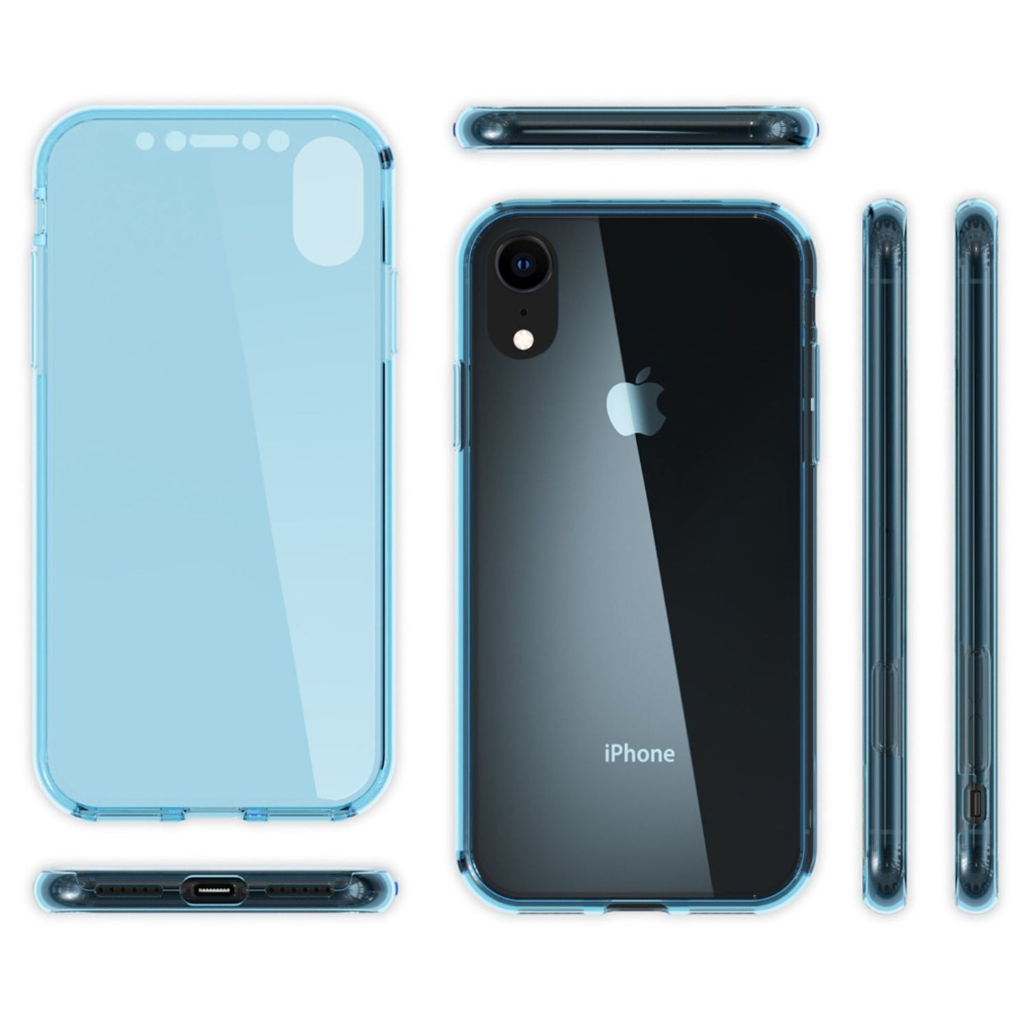 NALIA 360 Grad Hülle kompatibel mit iPhone XR, Full Cover Rundum Doppel-Schutz, Dünnes Ganzkörper Case Silikon Etui Handytasche, Displayschutz & Rückseite Handyhülle