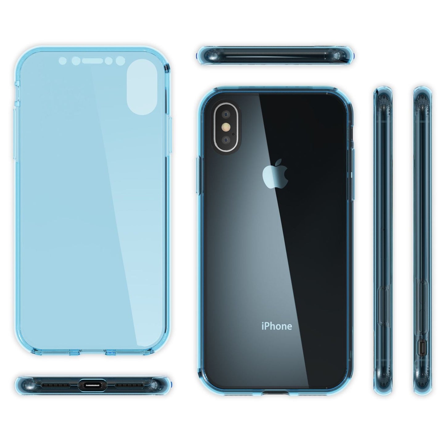 NALIA 360 Grad Handyhülle kompatibel mit iPhone XS Max, Full Cover Rundum Doppel-Schutz, Dünnes Ganzkörper Case Silikon Etui Handytasche, Displayschutz & Rückseite Hülle