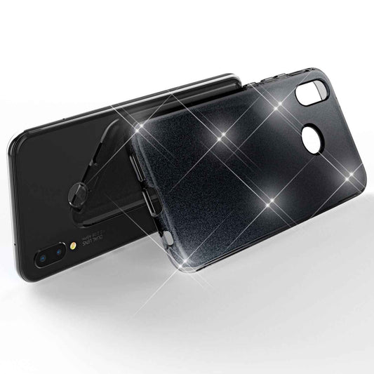 NALIA Glitzerhülle für Huawei P20 Lite – Funkelnder Glitzer-Look & Grip – SHINEPOP (Silikon Case) – Marke aus Berlin