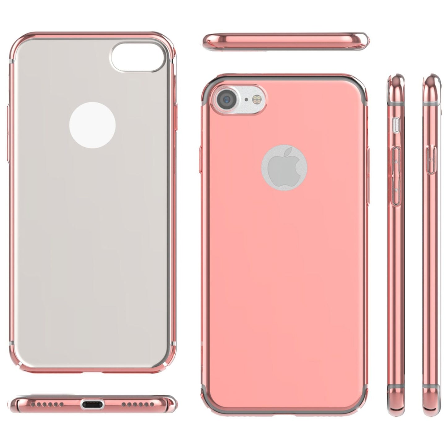 NALIA Spiegel Handyhülle kompatibel mit iPhone 7, Ultra-Slim Cover Mirror Case Hardcase, Dünne Schutzhülle Backcover verspiegelt, Handy-Tasche Bumper Phone Etui