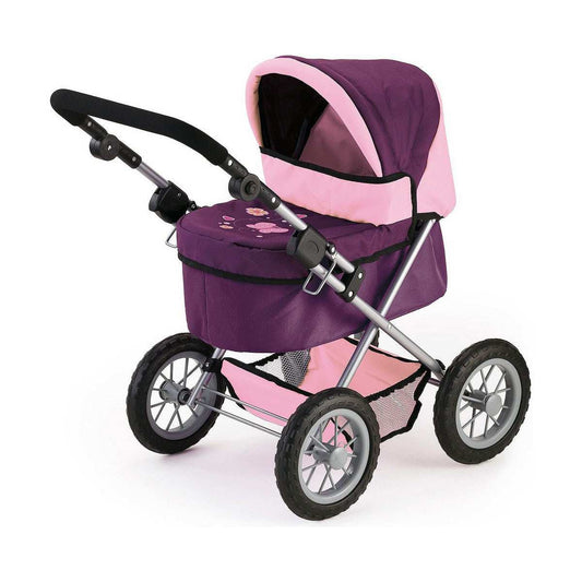 Puppenwägelchen Reig Trendy Royal Lila 45 cm lila Puppenwagen mit Kulturbeutel für Kinder ab 3 Jahren