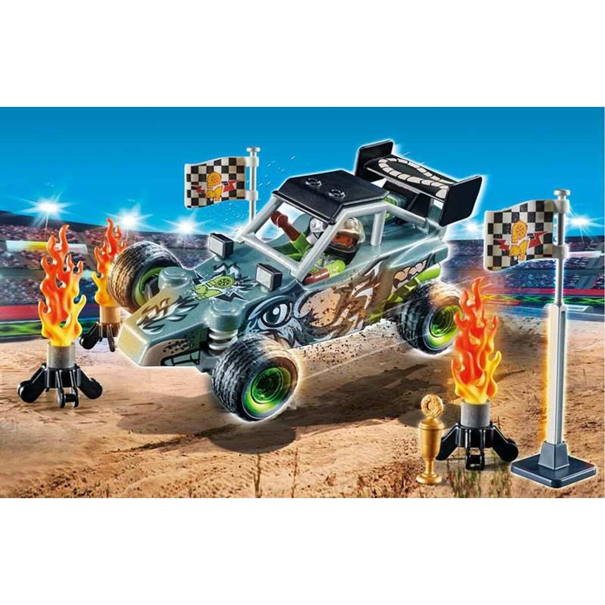 Playmobil Stuntshow Racer 45-piece stunt show playset with figures and ramps