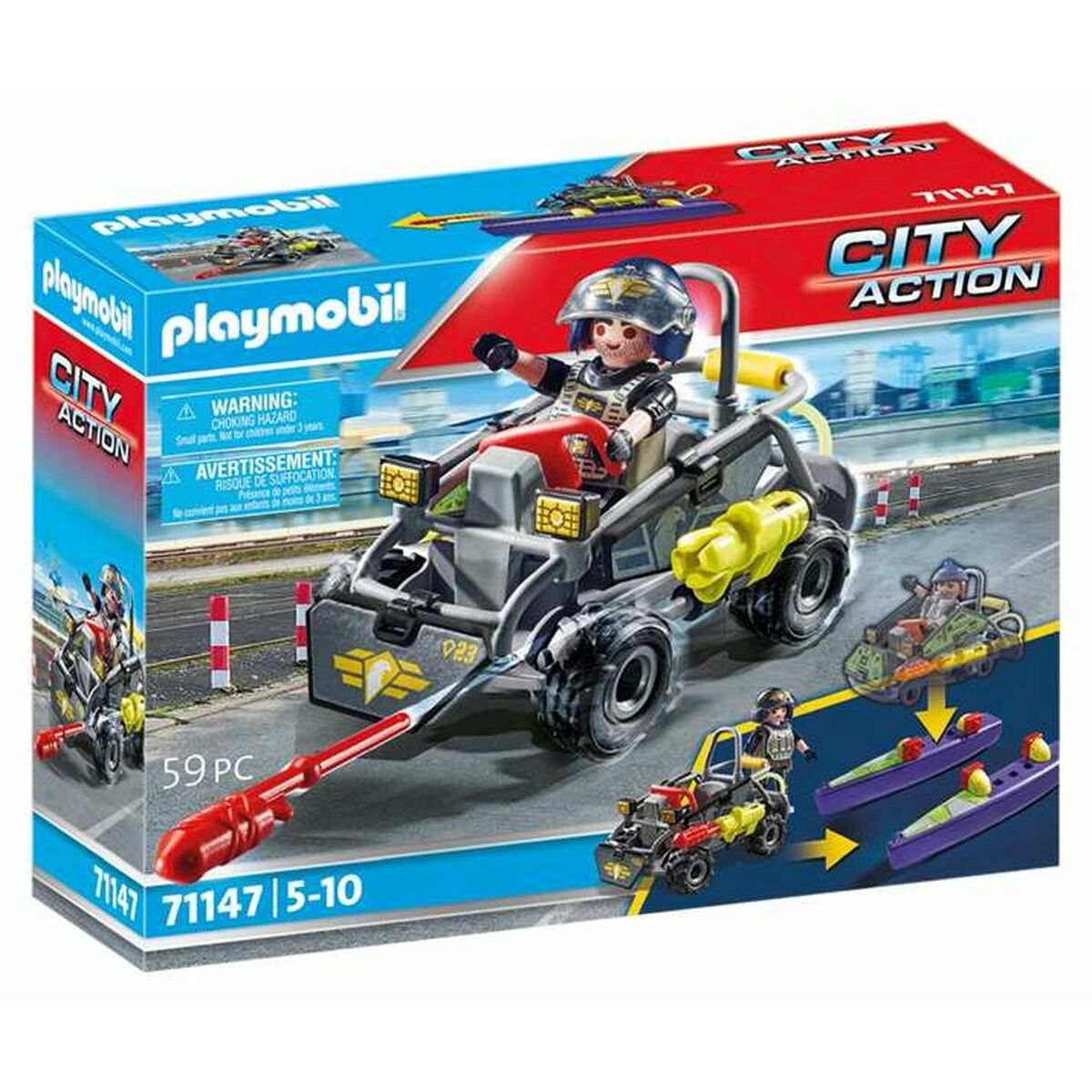 Playmobil City Action Playset mit 59 Teilen, Figuren und Fahrzeugen für kreatives Stadt-Abenteuer