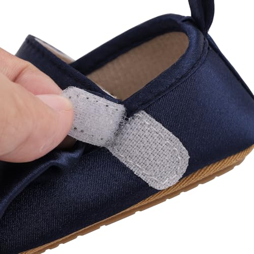 MASOCIO Babyschuhe für Mädchen mit Schleife – Rutschfeste Party Ballet Flats für Kleinkinder